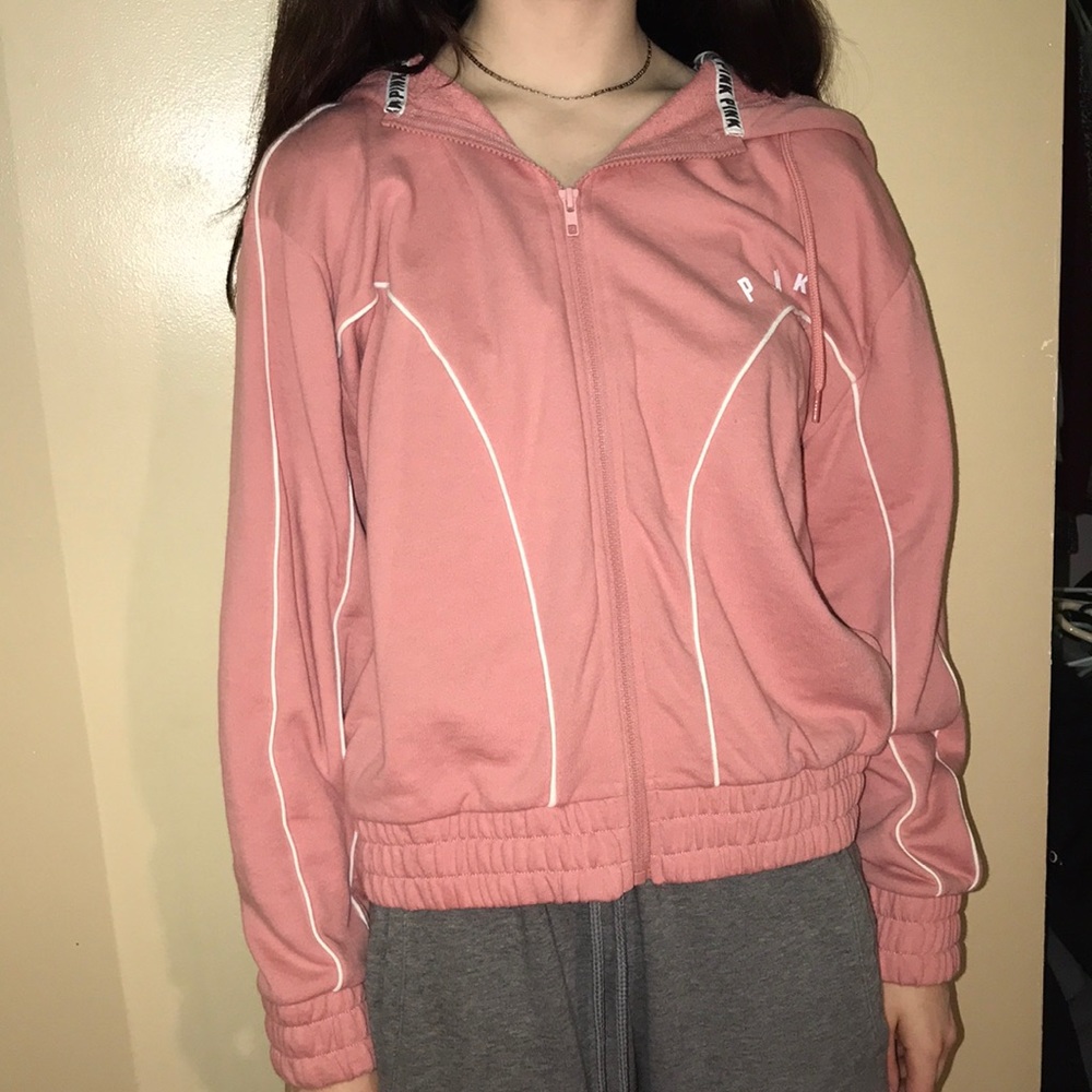 Pink zip up hoodie